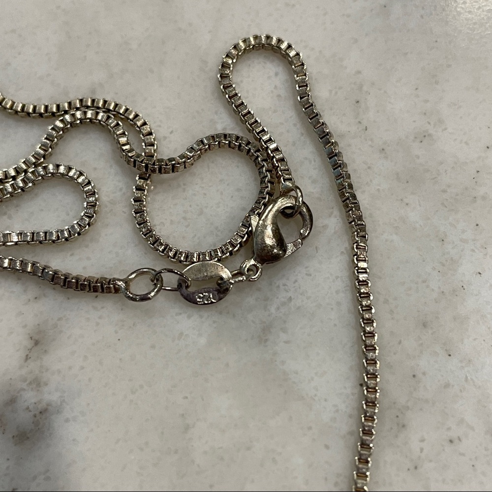 925 silver necklace with shell, sea glass and pearl charms - Picture 5 of 10